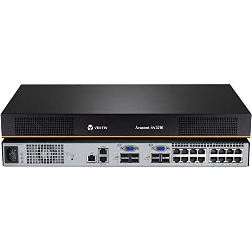 Vertiv Avocent Av3000 Rackmount Kvm Over Ip Switch, 16 Port Kvm Switches, Common Access Card (Cac), Local And Remote Access, Centralized Management, Vga, Displayport, Dvi, Hdmi, Vga Cable (Av3216-400) #TOP1