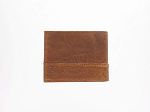 Tommy Hilfiger Mens Brown Distressed RFID Blocking Bi-Fold Wallet (Tan)4