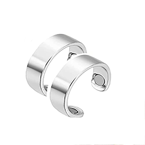 2 Stück Blutzucker-Kontrollring, Magnettherapie-Kupferenergie-Einstellbarer Ring, Blutzucker Leichtigkeit Magnettherapie-Ringe für den Blutfluss (Silver-1) Cover