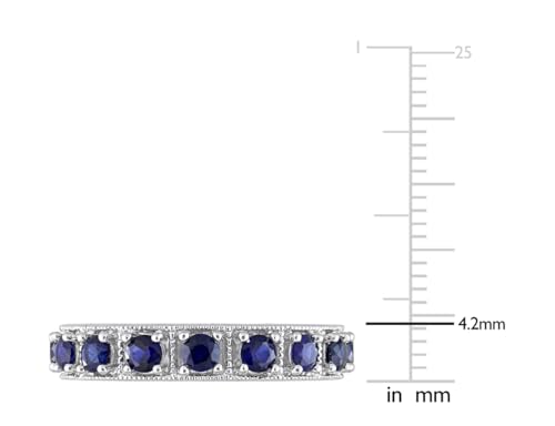 1.92 Carat (ctw) Lab-Created Blue Sapphire Eternity Band Ring in Sterling Silver3