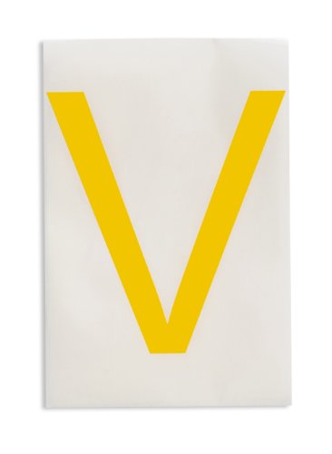 Letras y números amarillos de 4 x 8 pulgadas Brady ToughStripe 121822 para señalizar suelos