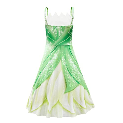 Lito Angels Princess Tiana and the Frog Fancy Dress Up Costume with Gloves for Kids Girls Age 7-8 Years, Green(dress Only) - Image 2