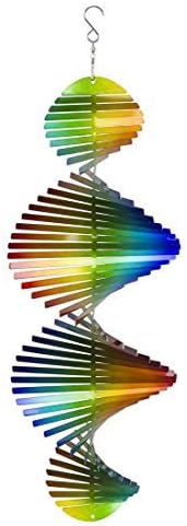 VP Home Rainbow Helix Kinetic Wind Spinner for Yard and Garden Wind Spinner Outdoor Metal Large Hanging Rainbow Decor 3D Garden Art Wind Sculpture Spinners Kinetic Art Garden Spinner