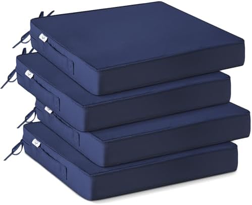 Outdoor Chair Cushions Set of 4 -Waterproof Outdoor Seat Cushions...