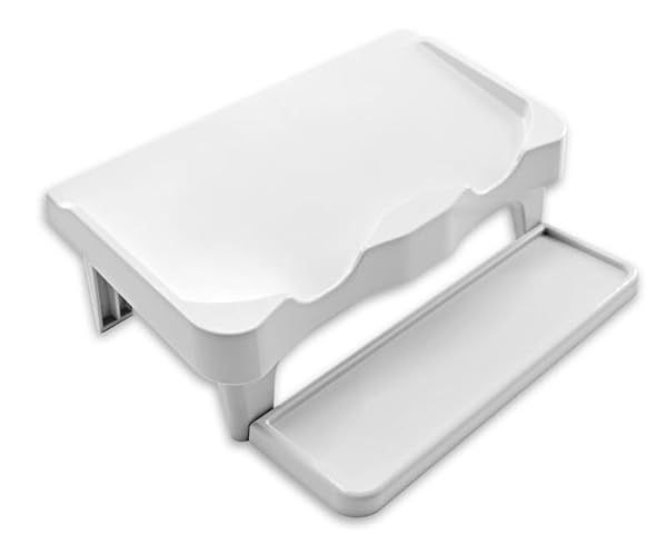 Skywin TidyFriend Detergent Holder Shelf for Laundry Room - Holds 2 Liquid Soap Dispenser, Laundry Soap Station Organizer, Detergent Stand with Drip Catcher Drip Tray Storage Organization (White) by Skywin - Image 9