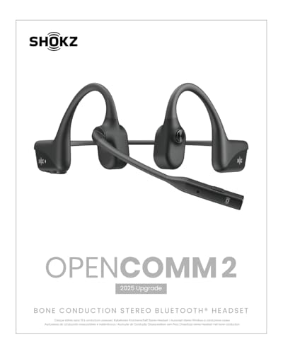 SHOKZ OpenComm2 2025 Upgrade Bone Conduction Headset, Open-Ear Bluetooth Headphones with Noise Cancelling Mic - Image 2