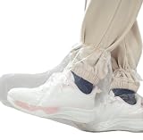 Fundas desechables para botas de lluvia, fundas de plástico elástico para zapatos para lluvia, portátiles, impermeables, para hombres y mujeres, lluvioso, al aire libre, interior (paquete de 10, 5