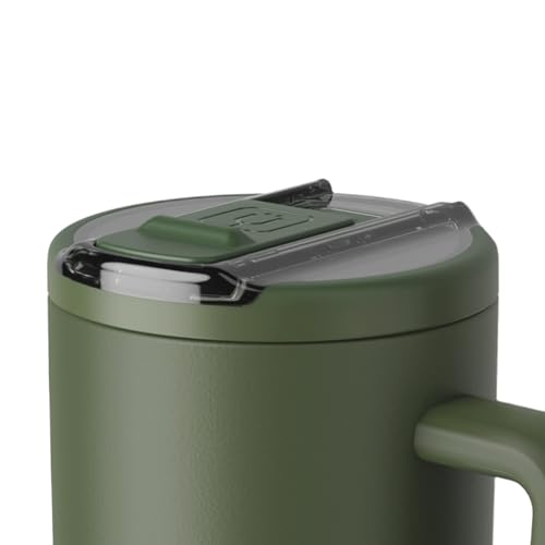 Image of BruMate Era Flip 40oz Tumbler with 100% Leakproof Covered Straw Lid | Hygienic Covered Straw | Insulated Stainless Steel Water Bottle with Handle | Cup Holder Friendly | BPA-Free (OD Green)