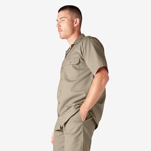 Image of Dickies Men's Short Sleeve Work Shirt - Durable Twill Button Down Shirts for Men, Lightweight Uniform for Daily Wear