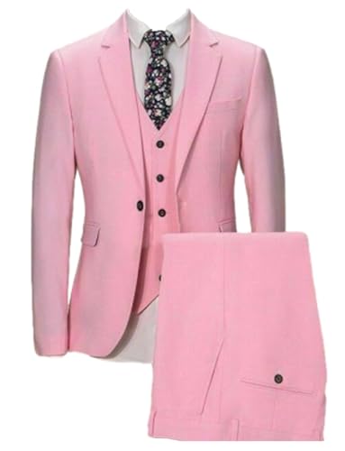 Costume homme 3 pièces de smoking chic avec gilet et veste à revers unique