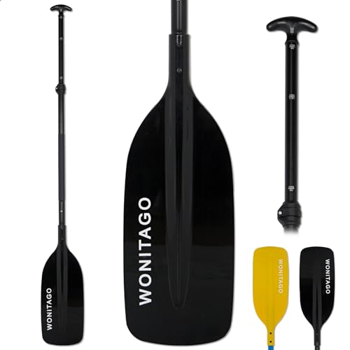 LINGVUM Canoe Paddle with Aluminum Shaft and Plastic Blade, Adjustable Paddle for Canoeing, Boating and...