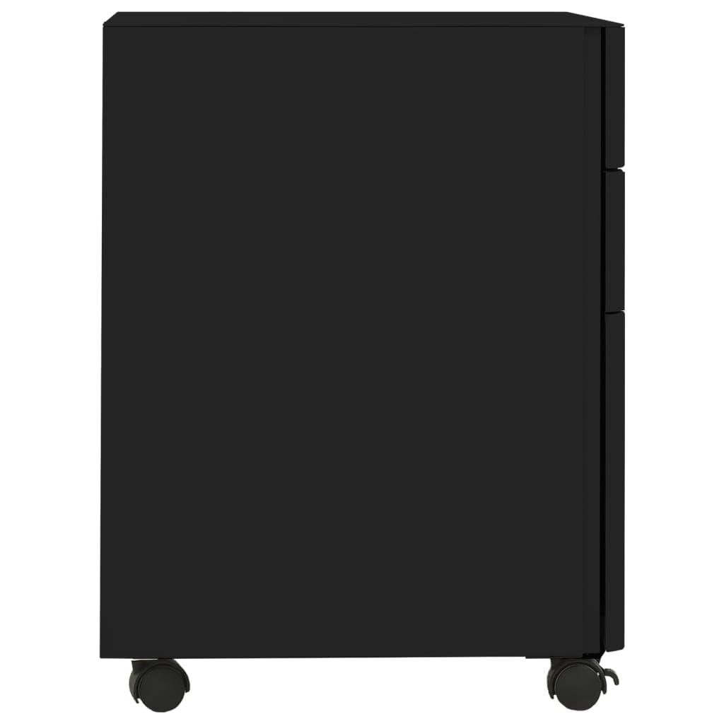 Mangloder - Armadietto portadocumenti con ruote, in acciaio, 30 x 45 x 59 cm, 3 cassetti con serratura, per lettere A4, legale, per ufficio, casa, studio
