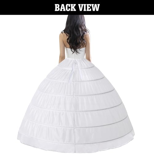 6 Hoops Petticoat, Lace up Crinoline Petticoats for Women, Fluffy Petticoat Skirt, Slips Long Petticoat Underskirt2