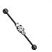 PIERCE ME Black IP Three Clear CZs Ion Plated 316L Surgical Steel Industrial Barbell