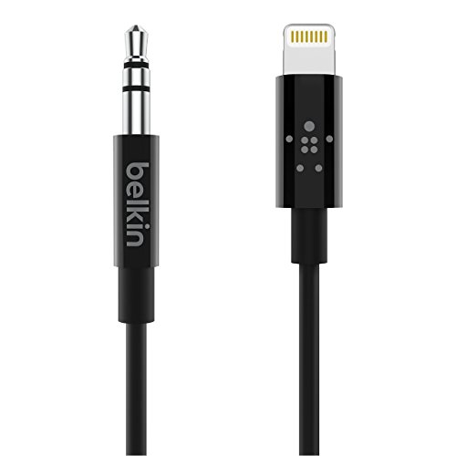 Belkin Câble 3,5 mm avec connecteur Lightning de 90 cm (certification MFi, iPhone 13, 13 Pro, 13 Pro Max, 13 mini et modèles antérieurs, noir)