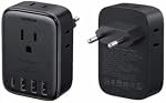 UGREEN European Travel Plug Adapter, International Travel Adapter with 4 AC Outlets 3 USB-A 1 USB-C Ports, 8 in 1 Type C Travel Essentials Plug Converter for Canada to EU Italy Greece Spain France