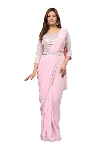 Sari en georgette pur 5364 avec broderie sequin élégante pour femme