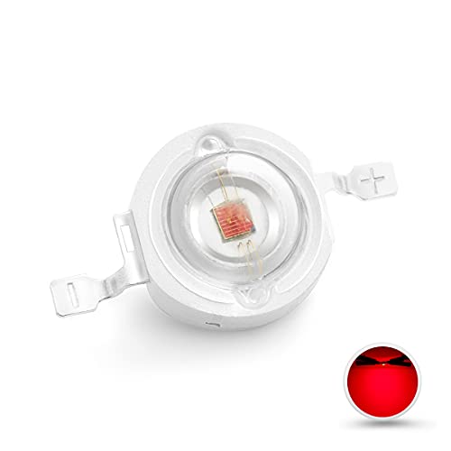 CHANZON 10 pcs Chip LED de alta potencia a bordo 3W Rojo (400mA 500mA/DC 2V 2.4V/3 Watt) Intensidad súper brillante SMD COB Componentes emisores de luz Diodo 3 W Bombilla Perlas Iluminación DIY