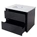 Produktbild Mendler Waschbecken + Unterschrank HWC-B19, Waschbecken Waschtisch Badezimmer, Hochglanz 50x80cm ~ schwarz
