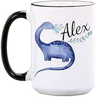 Dinosaur Mug - Personalized Large 15 oz or 11 oz Ceramic Cup