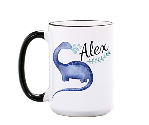 Dinosaur Mug - Personalized Large 15 oz or 11 oz Ceramic Cup
