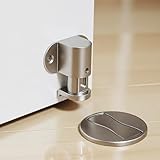 Wewemux Magnetic Door Stopper β Upgraded with Nail-Free Glue, Adjustable Magnet Door Stop for Bottom of Door, Floor Mount Magnetic Door Holder Catch No Drilling (Silver, 1 Pack)