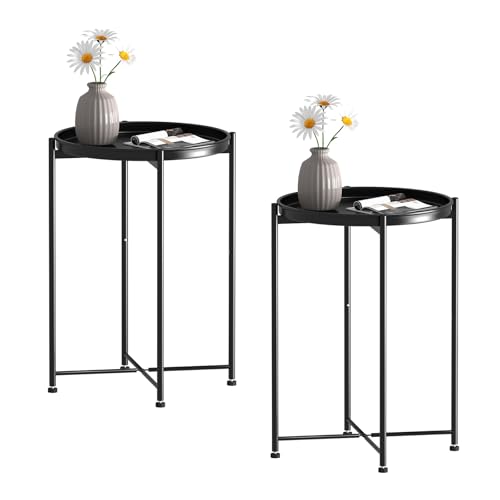 Garden 4 you Small Side Table, Mini Round End Table,