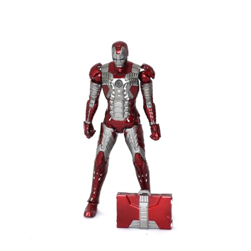 Image of ZD Toys Action Figure - 7 Inch Iron Man Mark 5, Suitcase Armor Edition with Interchangeable Parts & Stand, Premium Detailing, Durable PVC Build for Fans & Collectors, Ages 15+ Years