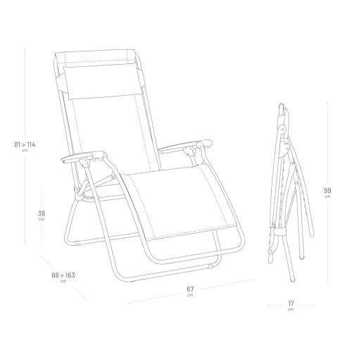 Lafuma Mobilier - Relaxsessel Zero Gravity R Clip - Klappbarer Liegestuhl für Terrasse und Garten - Strapazierfähiges Batyline®-Gewebe - Mehrpositionenliege, Komfortabel, Frankreich - Himmelblau