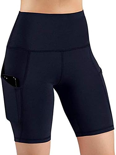 Pervobs Women Super Comfy Athletic Running Workout Shorts Yoga Sport Fitness High Waist Shorts Pants Pantalones Cortos(L, Navy)
