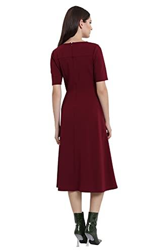 Image of Maggy London Womens Short Sleeve Double Pleat Midi DressDress