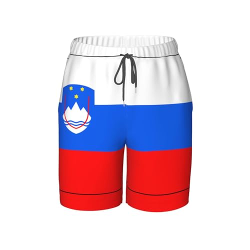 Flag of Slovenia Youth Beach Pants, Soft and Breathable, with Drawstring Waist, Suitable for Sports and Leisure.