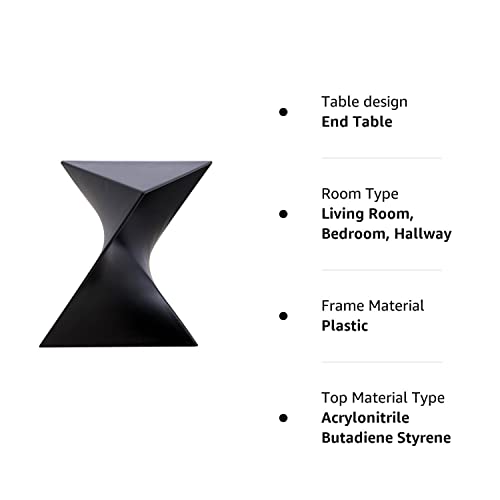 Leisuremod Randolph Modern Accent End Table Side Vanity Table (Black) #TOP5