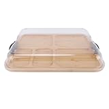 Yechiry Holzstörungen, Käsebrett mit Klarem Deckel 5 Abschnitte Zum Servieren, Ideal für...
