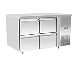 METRO Professional Kühltisch GCC21004D, Edelstahl, 4 Schubladen, 90 L, silber