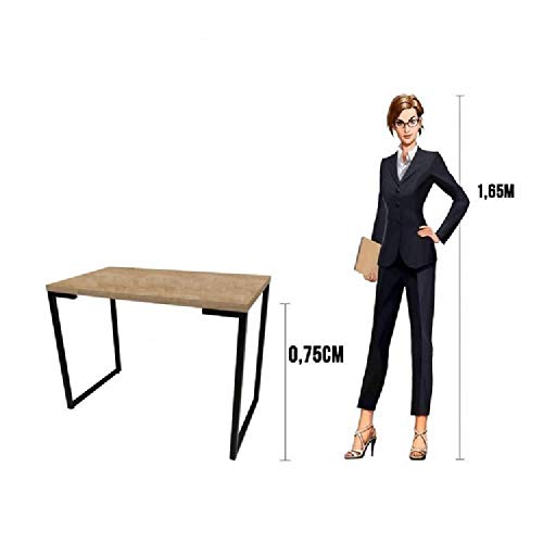 Escrivaninha 90cm Porto Siena Móveis Natura/Preto