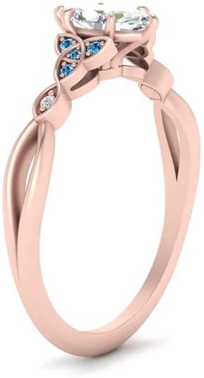 Image of 55Carat Choose Your Gemstone 14k Rose Gold Plated Marquise Shape Petite Engagement Ring Everyday Wedding Jewelry Handmade Gifts for Wife Celtic Knot Split Diamond CZ Birthstone Ring : US Size 4 to 12