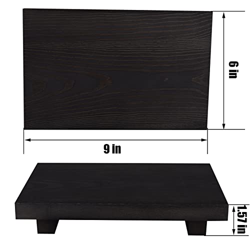 Bathroom Counter Organizer Wooden Decorative Trays Rectangular Soap Holder Plant Stand For Bathroom, Kitchen, Lotion Bottle, Cosmetic, Retro Black #TOP4