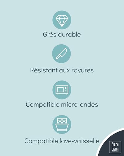 Stoneware Coffee Cups for 6 People, Ibiza Test Winner, Dreamlike Mediterranean Stoneware Cup Set, Stylish Tea and Coffee Mug Set, Pure Living in Petrol