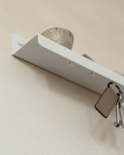 Miniatura 3 de Kazai. Colgador Llaves Pared Holmsen Diseño Minimalista Cuelga Llaves Paredes Inspirado En Berlín Portallaves Para Hogar Con Estante Metálica Guarda Llavero, Mueble De Entrada Blanco