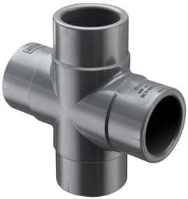 Spears PVC Cross Fitting - Schedule 40, 1" Socket, White For Plumbing Systems