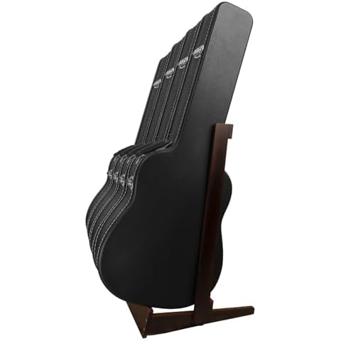 STRICH Multiple Guitar Case Rack Stand, Hardwood Folding Guitar Case Stand for Efficient Space-Saving in Home Studios, SMT-20C Walnut Grain Cover