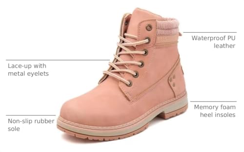 Image of Women work boots - Hiking Waterproof Shoes Ankle Support Outdoor Black Brown Comfortable
