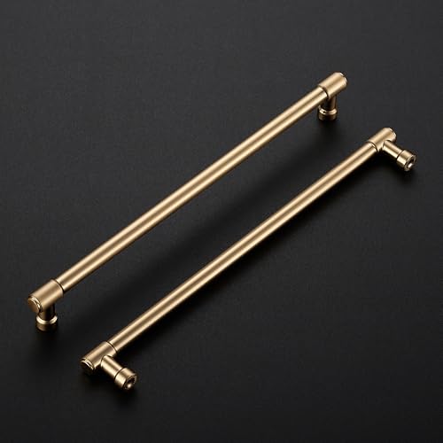 Image of Ravinte 5 Pack 10 Inch Hole Center Solid Kitchen Cabinet Handles Champagne Bronze Dresser Pulls Cabinet Drawer Pulls for Kitchen Cupboard Hardware