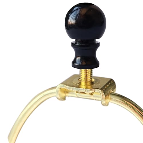 Image of Black Lamp Finials 2 Pack, 1 /4-27 Thread | Rust-resistant, U-shaped, fits 1 /8IP, includes 2 harps + 2 finials + 2 Uno fitters + 2 adapters, for table /floor lamp DIY