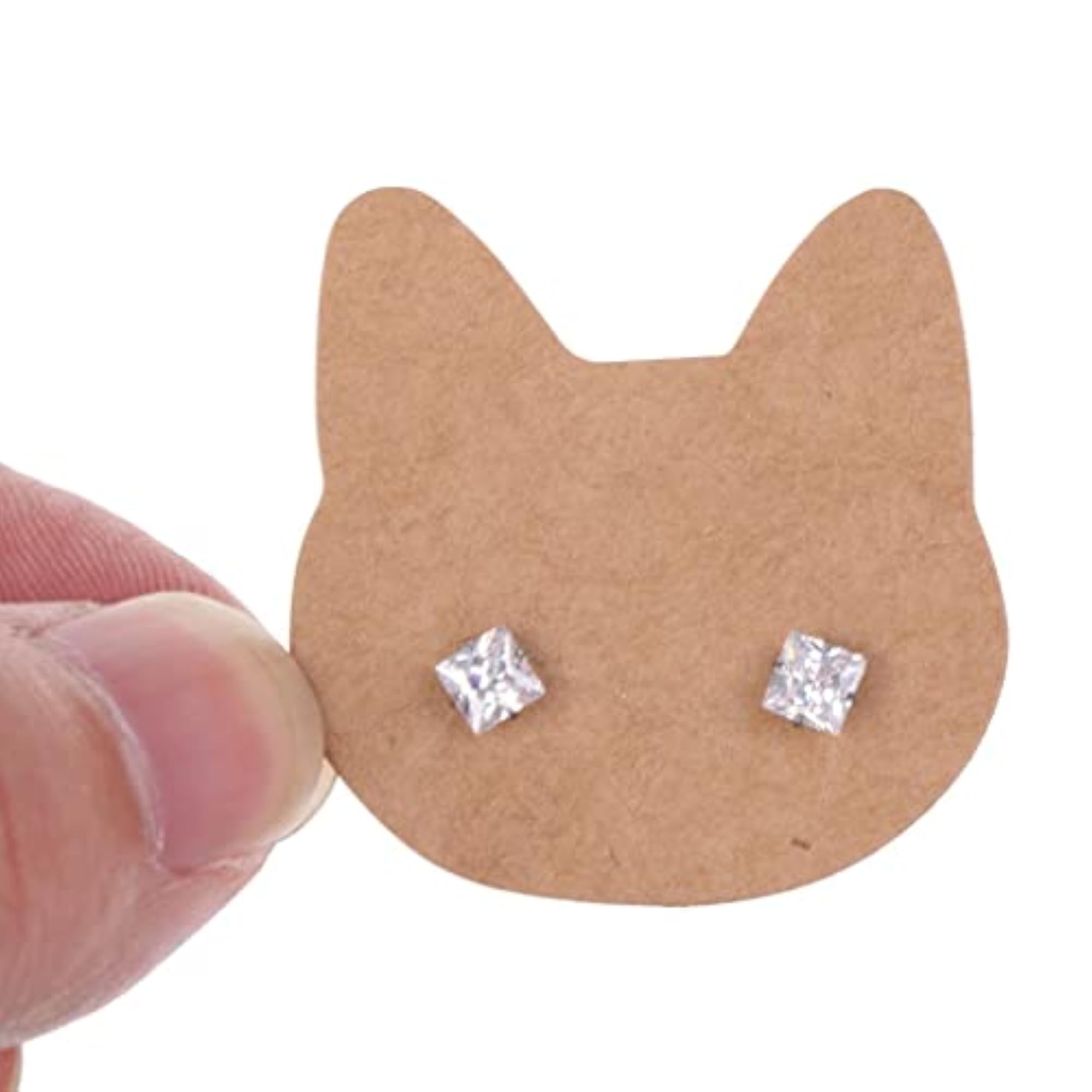 100 Pieces Kraft Paper Cat Earring Display Tags Cards