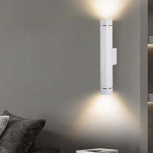 Apliques de pared LED modernos de aluminio blanco y 26cm para iluminar salones y dormitorios.