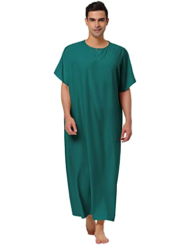 Lars Amadeus Men's Nightshirt Short Sleeves Sleep Shirt Lounge Sleepwear Long Gown
