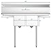 KoolMore - SB121610-12B3 2 Compartment Stainless Steel NSF Commercial Kitchen Prep & Utility Sink with 2 Drainboards - Bowl Size 12