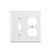 Leviton 001-88005 Double Gang White Toggle & Duplex Receptacle Wallplate